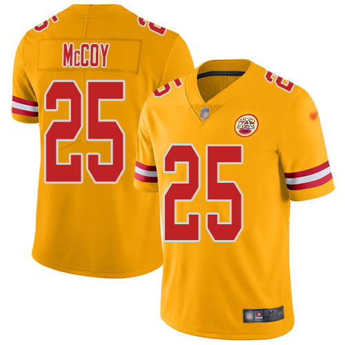 Men Kansas City Chiefs #25 McCoy LeSean Limited Gold Inverted Legend Football Nike NFL Jersey->kansas city chiefs->NFL Jersey